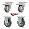 Service Caster 4 Inch Gray Polyurethane Swivel Top Plate Caster Lock Brakes 2 Rigid SCC, 2PK SCC-TTL20S414-PPUB-2-R-2 - alternate 5